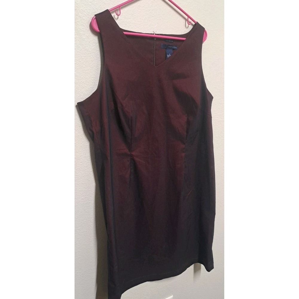 Venezia Stretch Burgundy Ombre Sheath Dress Size 18 Shimmer Knee Length - Picture 2 of 8